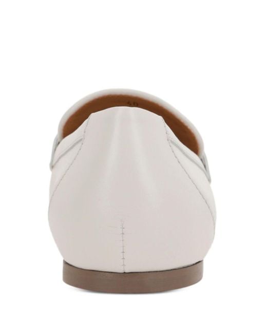 Tod's White Leather Loafers