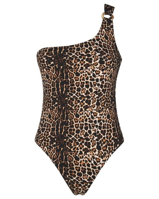 Anjuna Brown One-Shoulder One-Piece Swimsuit