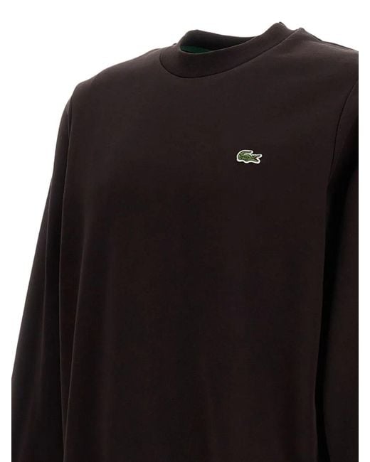 Lacoste Black Crew Neck Sweatshirt With Logo for men