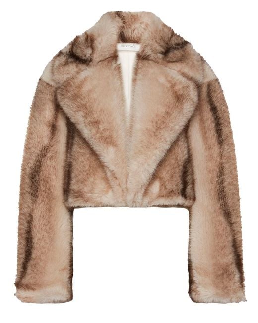 Sportmax Brown Short Jacket In Furry Jersey