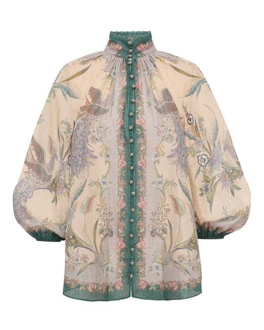 Zimmermann Natural Indra Billow Blouse