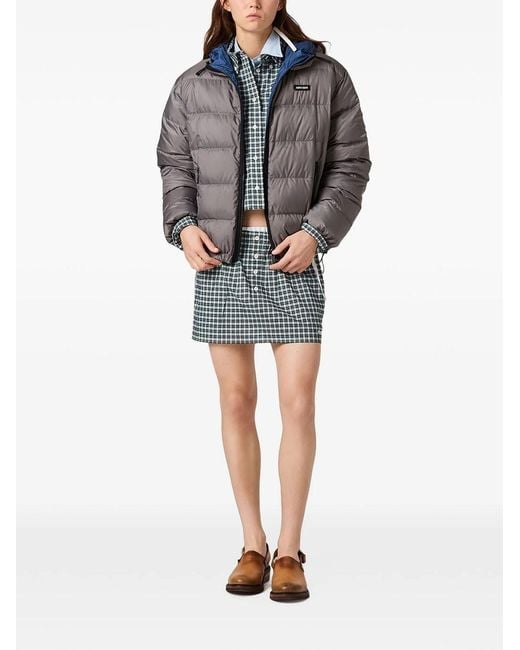 Miu Miu Gray Light Pongé Down Jacket