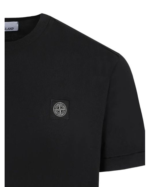 Stone Island Black T-Shirt With Logo for men