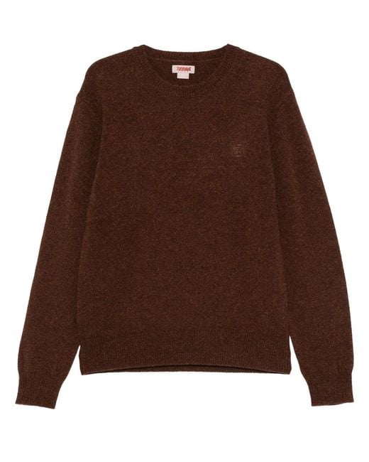 Baracuta Brown Sheepland Crewneck Pullover for men