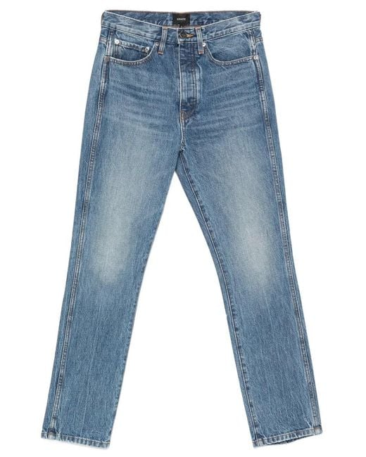 Khaite Blue Finley Mid-Rise Jeans