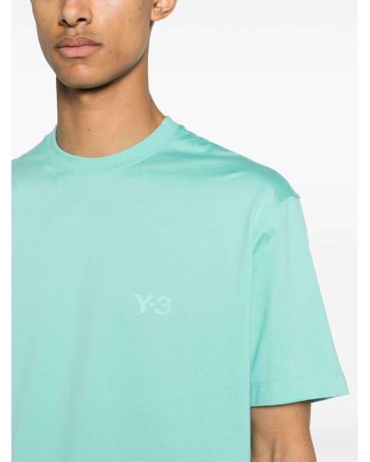 Y-3 Blue Logo Print T-Shirt for men