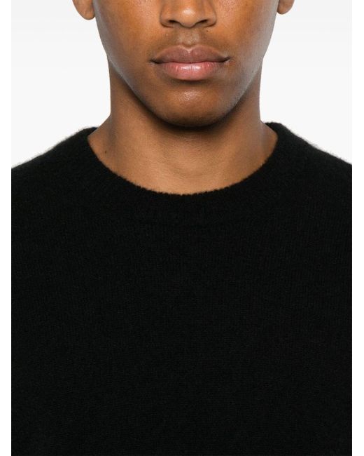 Roberto Collina Black Round Neck Pullover for men