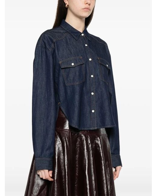 Khaite Blue Grenon Cotton Shirt