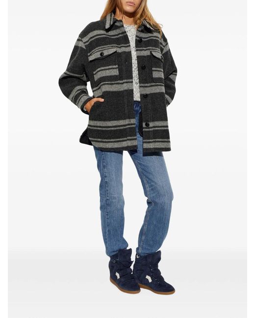 Isabel Marant Black Harveli Grey Overshirt