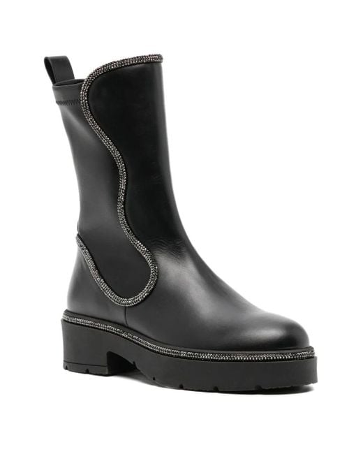 Rene Caovilla Black Bootie Shoes