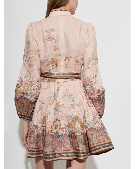 Zimmermann Pink Alchemy Button Mini Dress