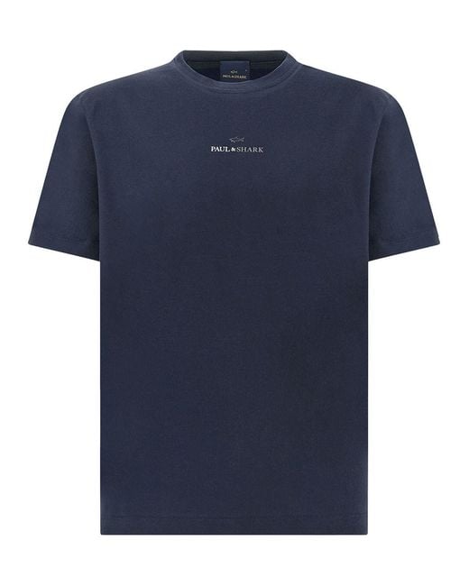 Paul & Shark Blue Logo-Print Cotton Jersey T-Shirt for men