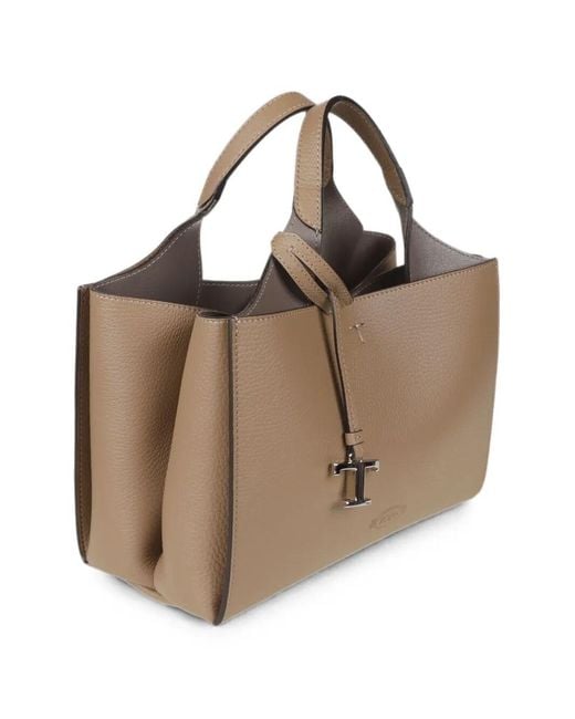 Tod's Natural Mini Hand Bag With Shoulder Strap
