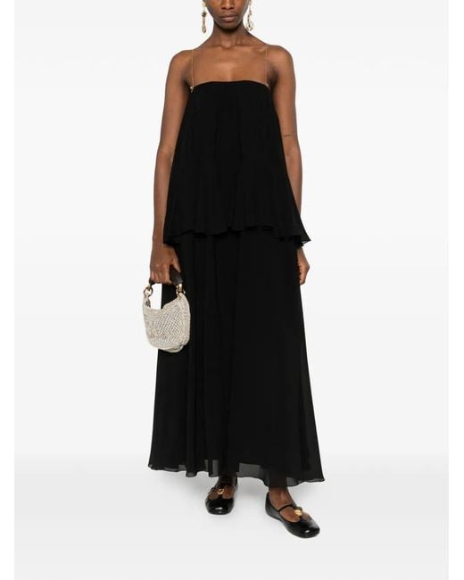 Chloé Black Silk Long Dress