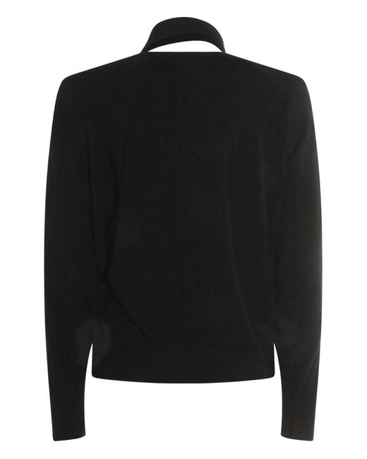 Zanone Black Sweater With Knot On The Neck
