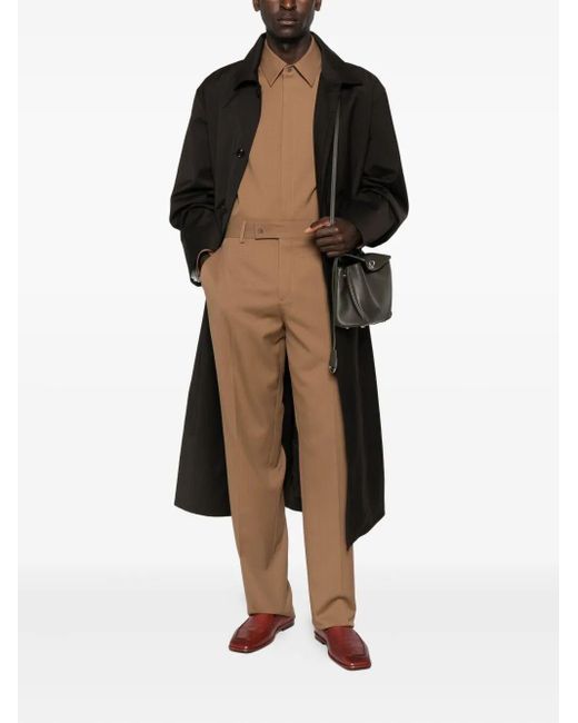 Fendi Brown Wool Gabardine Pants for men