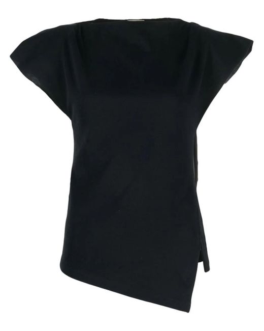 Isabel Marant Black Sebani Padded Asymmetric T-Shirt