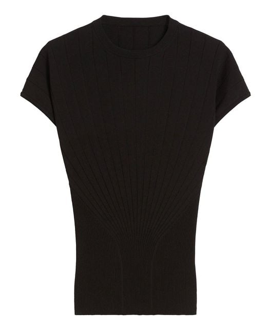 Sportmax Black Ribbed Viscose Sweater