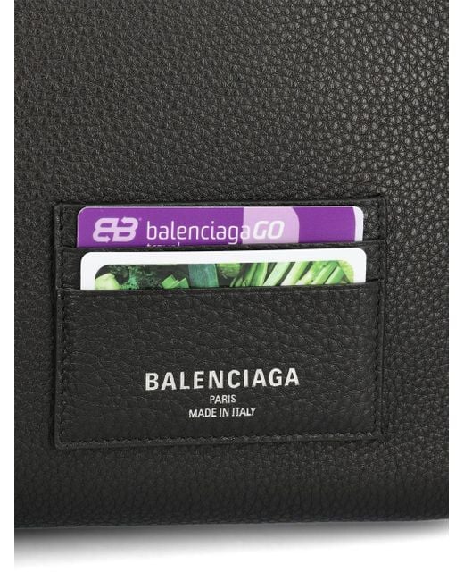 Balenciaga Black Leather Zipped Pouch for men