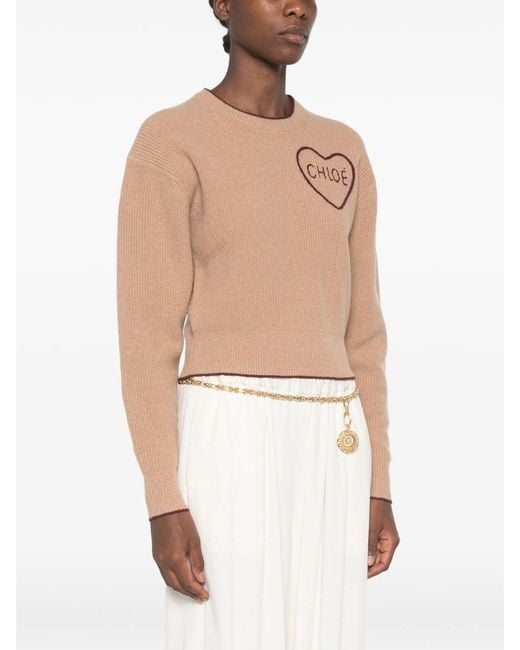 Chloé Natural Pullover Heart
