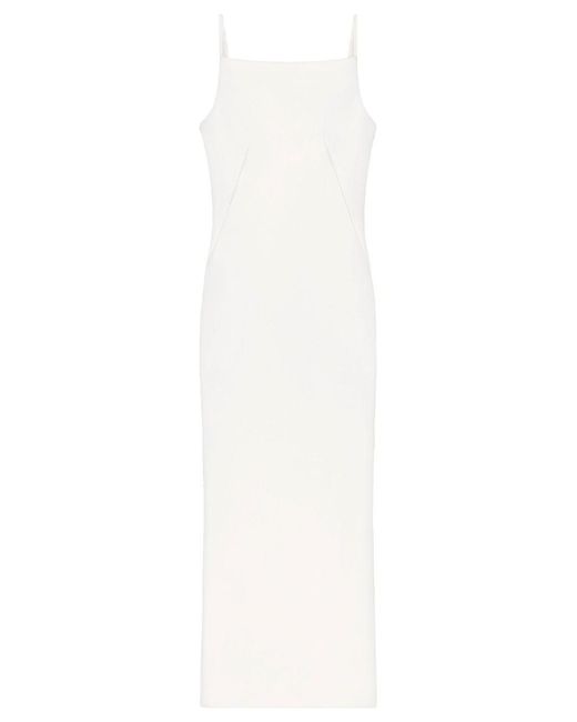 Givenchy White Sliced Crepe Cady Long Dress Clothing