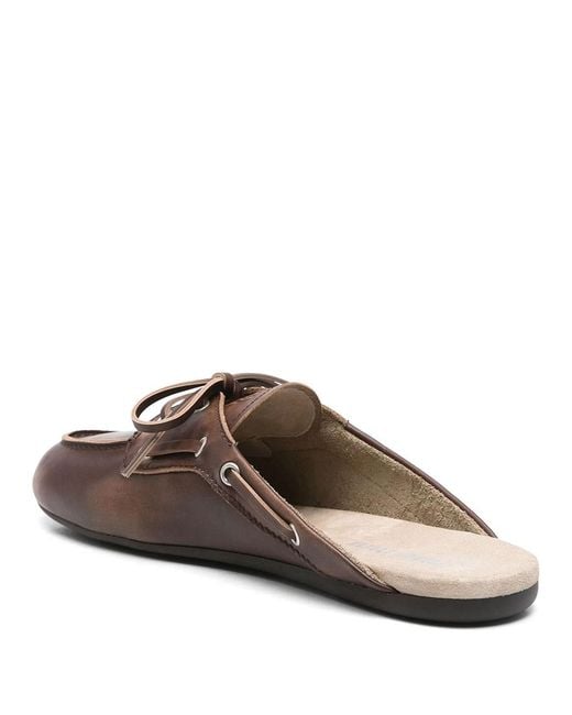 Miu Miu Brown Faded Leather Deck Mules