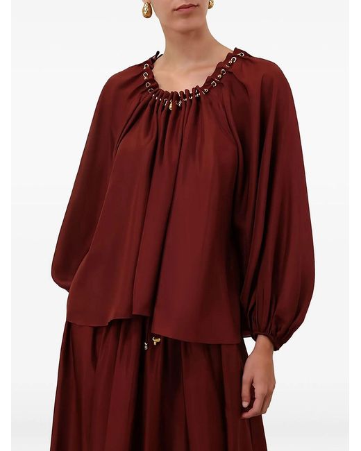 Zimmermann Aster Gathered Bead Blouse