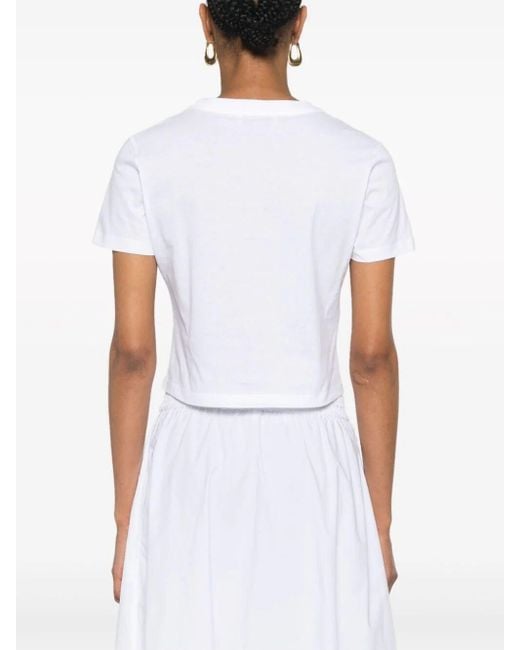 T-shirt con paillettes di Miu Miu in White