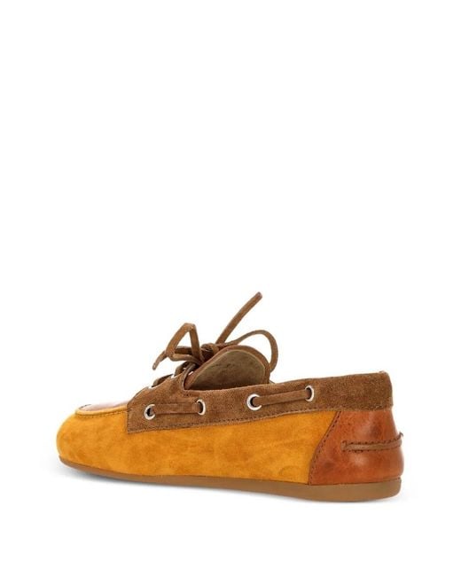 Miu Miu Brown Suede Loafers With Laces