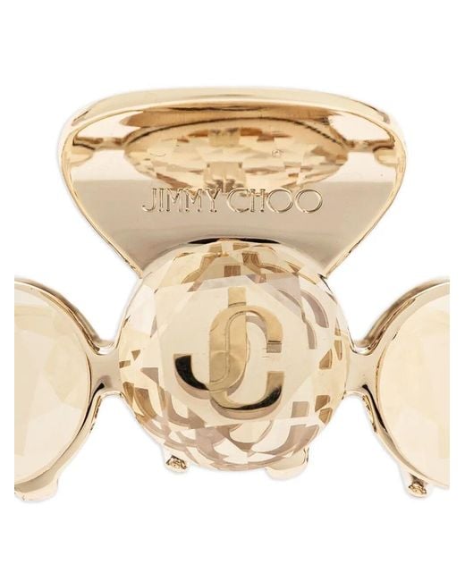 Jimmy Choo Metallic Finish Crystal Claw Hair Clip Accessories