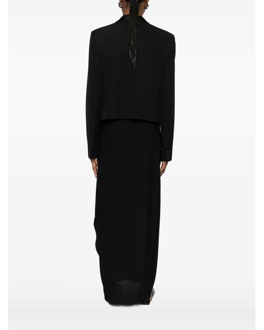 Tom Ford Black Bi-Color Single Breasted Shawl Lapel Cropped Tuxedo Jacket