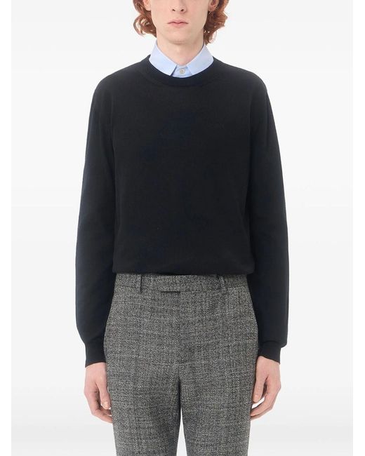 Valentino Garavani Blue Wool Sweater With Vlogo Embroidery for men