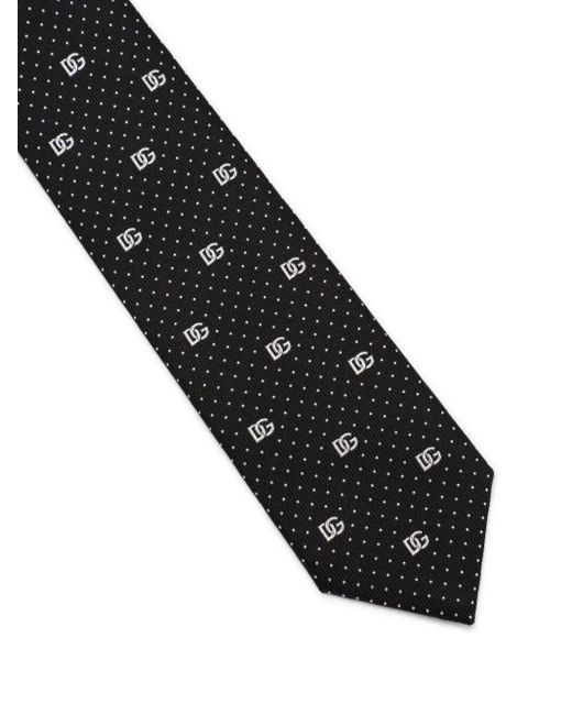 Dolce & Gabbana Black Polka-Dot Silk Tie for men