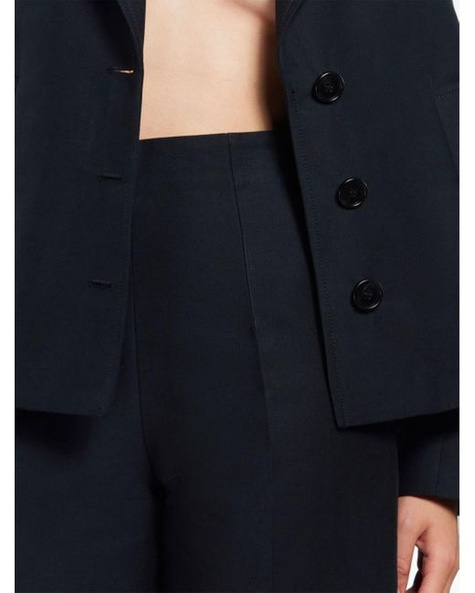 Marni Blue Cropped High-Waisted Trousers