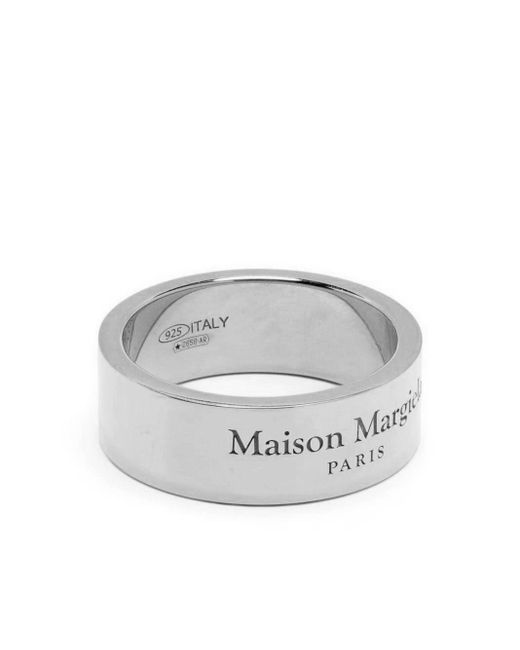 Maison Margiela Gray Engraved Logo Ring Accessories