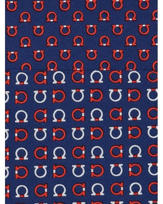 Ferragamo Purple Gancini Print Silk Tie for men