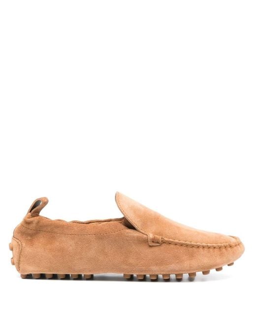 Tod's Pink Gommino Suede Leather Loafers