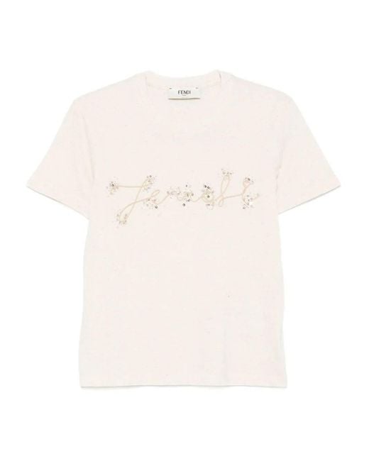 Fendi White T-Shirts And Polos