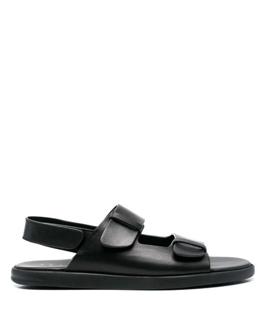 Doucal's Black Open-toe Leather Sandals for men