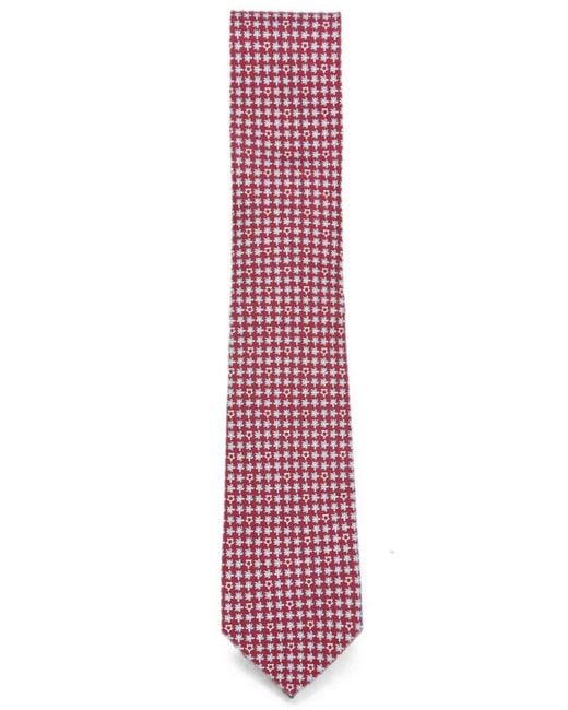 Ferragamo Purple Silk Tie Animal Print for men