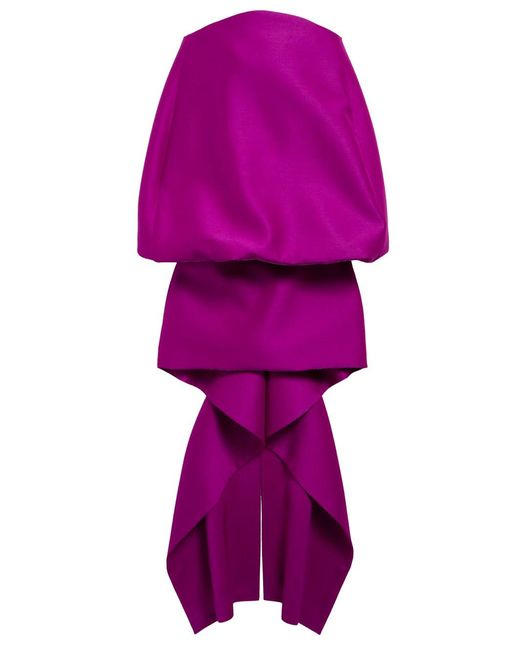 Balenciaga Purple Off-Shoulder Dress