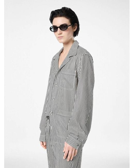 Tom Ford Gray Striped Printed Shirt