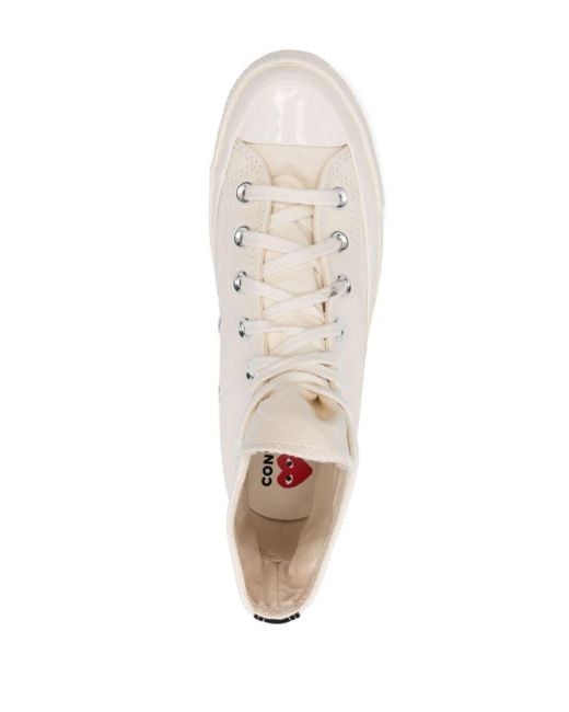 Comme des Garçons White Small Heart High-Top Sneakers Shoes for men