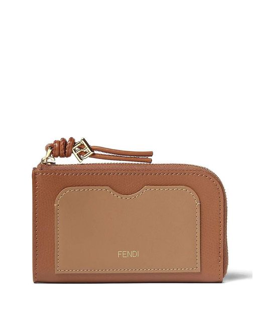 Fendi Brown Cardholder With Zip