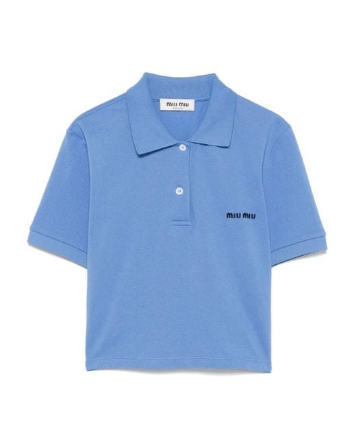 Miu Miu Blue Cotton Polo