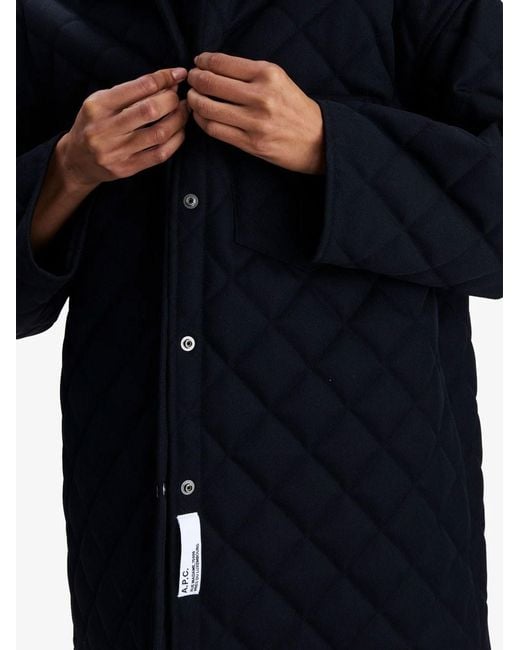 A.P.C. Blue Georges Quilted Wool Jacket