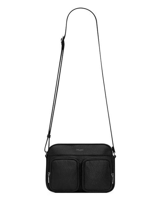 Saint Laurent Black City Camera Bag In Grained Leather for men