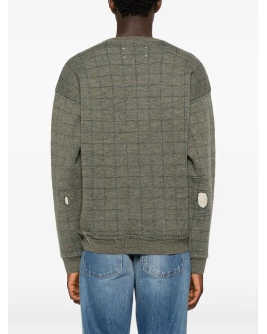 Maison Margiela Green Crew Neck Pullover for men