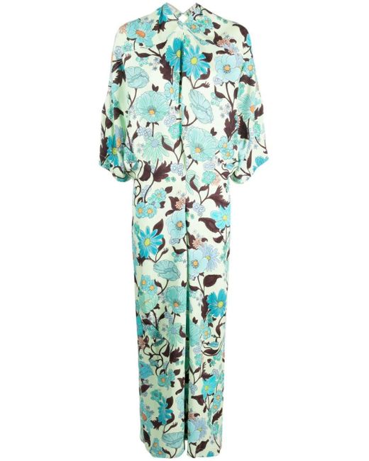 Stella McCartney Green Garden Print Dress Clothing