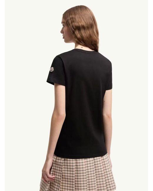 Moncler Black Logo Patch Cotton Jersey T-Shirt